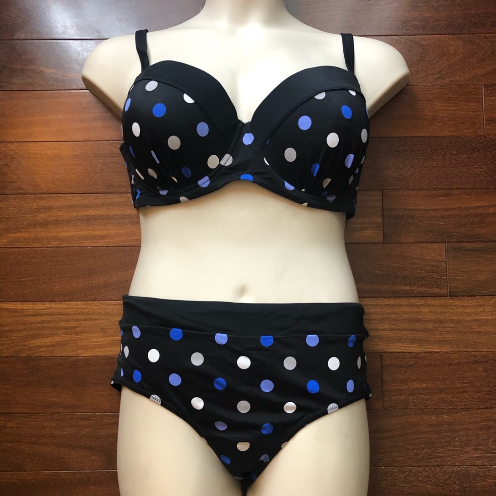 Swimsuits for All Polka Dot Underwire Bikini 18